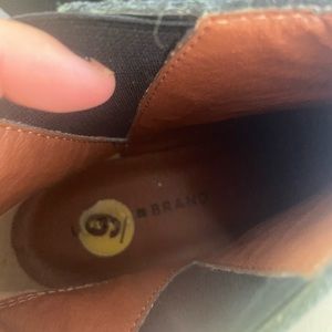 Blue suede heeled ankle boots